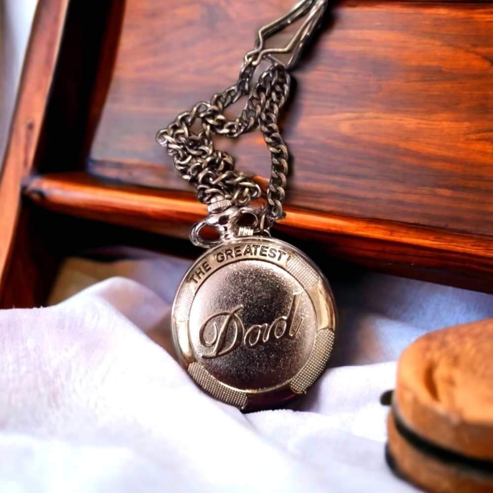 Gorgeous silver vintage dad pocket watch